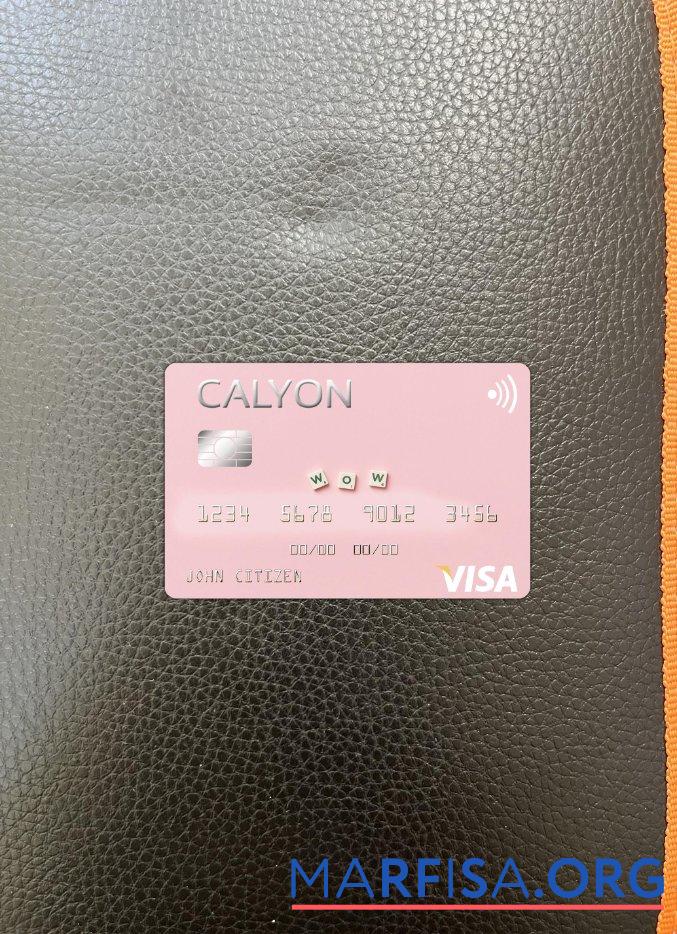 Realistic Algeria Calyon Algérie Bank visa card photolook front example